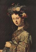 Rembrandt, Saskia as Flora (detail) dh